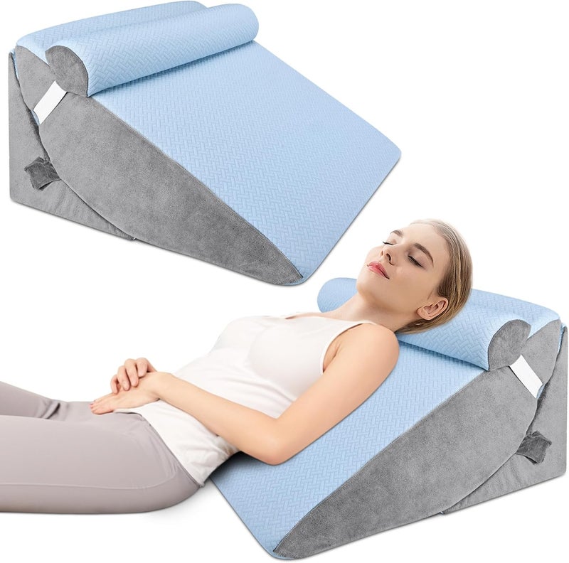 BEYOUDO Bed Wedge Pillow for Sleeping, Adjustable Wedge Pillow Set for After Surgery, Elevated Triangle Pillow for Acid Reflux and Back Pain Relief, Post Surgery, Sleep Apnea, Back Suppor - Image 1